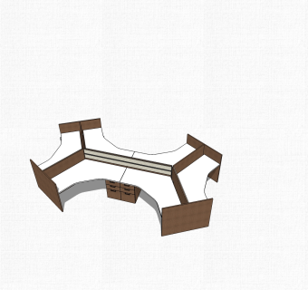 现代隔断办工桌草图大师模型，办工桌sketchup模型下载