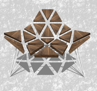 现代创意小座椅草图大师模型，椅子sketchup模型下载