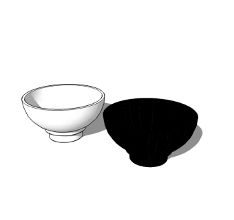 现代碗免费草图大师模型，餐具sketchup模型下载