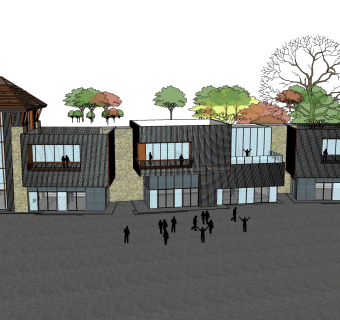 新中式建筑会所模型，sketchup模型免费下载