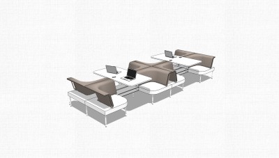 现代休闲桌椅组合草图大师模型，桌椅组合sketchup模型下载