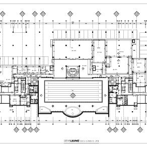 天津富力城一期5号地会所CAD施工图套图，会所CAD建筑图纸下载