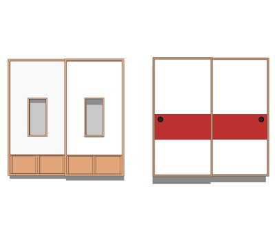 日式推拉门草图大师模型，日式推拉门SU模型下载