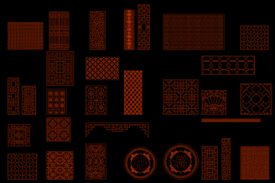 中式镂空图库，中式镂空CAD图库下载