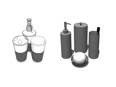 现代洗漱用品草图大师模型，洗漱用品sketchup模型下载
