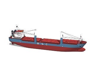 现代大型货轮skp模型模型，货船草图大师模型下载