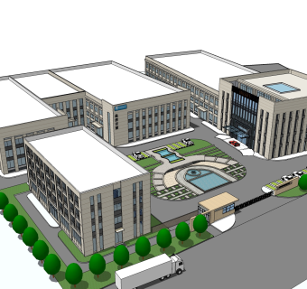 现代酒店草图大师模型，酒店sketchup模型免费下载