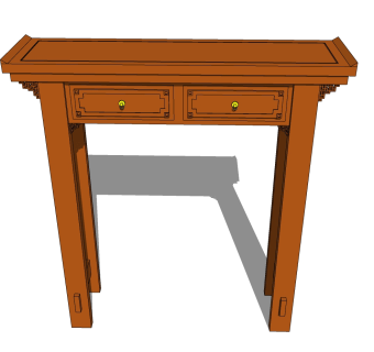  现代端景条案草图大师模型，端景条案sketchup模型下载