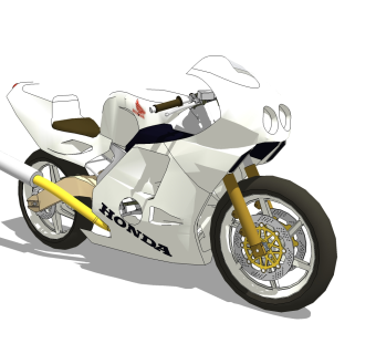 现代摩托车免费su模型，摩托车sketchup模型，摩托车草图大师模型素材下载