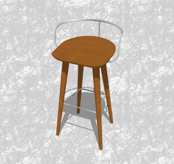 现代创意小座椅su模型，高凳椅草图大师模型下载
