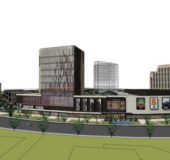 现代办公楼规划草图大师模型，办公楼规划sketchup模型免费下载