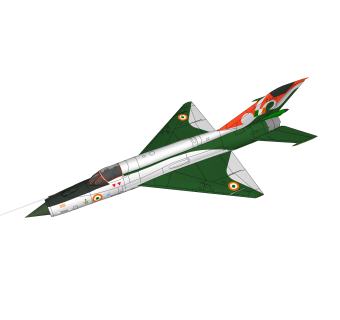 现代苏联米格-21战斗机草图大师模型，战斗机su模型下载