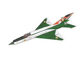 现代苏联米格-21战斗机草图大师模型，战斗机su模型下载