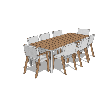 现代餐桌椅免费su模型，现代餐桌椅sketchup模型下载