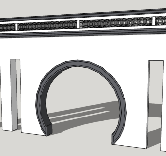 月洞门草图大师模型下载，月洞门skb模型分享