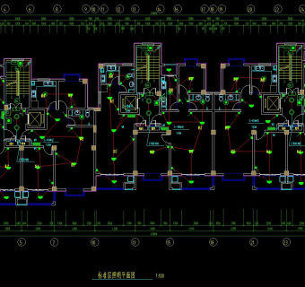 高层住宅楼电气设计施工图CAD图纸