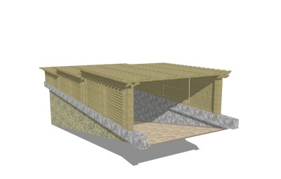 现代地下停车场入口草图大师模型，地下停车场入口sketchup模型免费下载