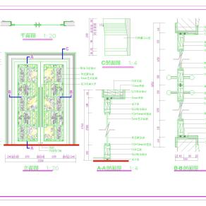 娱乐城双开玻璃推拉门cad建筑图纸下载