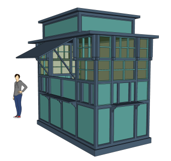 旧上海报亭sketchup模型下载