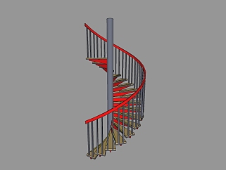 <em>旋转</em>式楼梯草图大师模型，楼梯sketchup模型下载