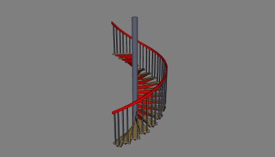 旋转式楼梯草图大师模型，楼梯sketchup模型下载