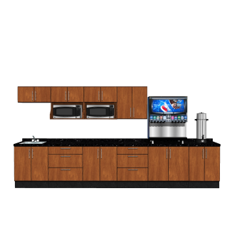 现代一字形橱柜sketchup模型，厨房柜草图大师模型下载