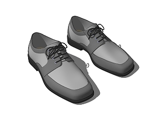 现代皮鞋鞋子草图大师模型，鞋子sketchup模型下载