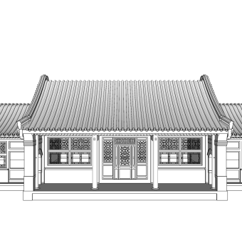 古建居民房草图大师模型下载、古建居民房su模型下载