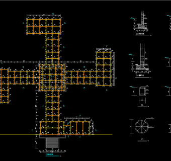 罗汉堂建筑图CAD施工图，寺庙CAD建筑图纸下载