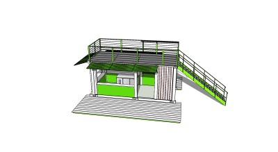 现代集装箱草图大师模型下载，集装箱sketchup模型