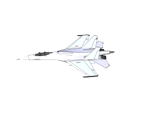 27侧卫重型战斗机草图大师模型，重型<em>战斗机模型</em>下载