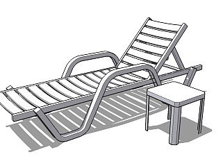 现代<em>躺椅</em>sketchup模型，<em>躺椅</em>草图大师模型下载