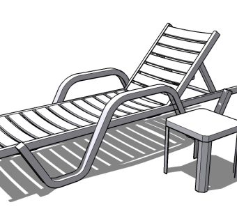 现代躺椅sketchup模型，躺椅草图大师模型下载