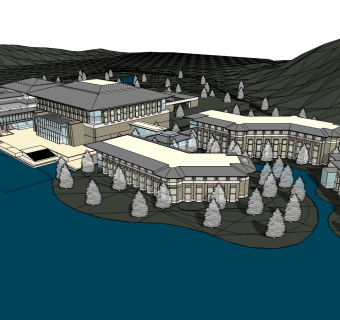 山地酒店草图大师模型下载、山地酒店su模型下载