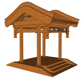 中式垂花门草图大师模型下载，垂花门su模型下载