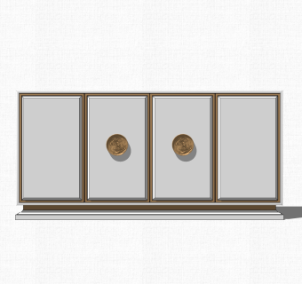 现代轻奢装饰柜单柜草图大师模型，玄关柜sketchup模型免费下载