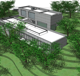 安藤忠雄作品小莜住宅草图大师模型下载、小莜住宅su模型下载