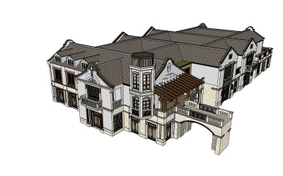 新中式建筑会所模型，sketchup模型免费下载