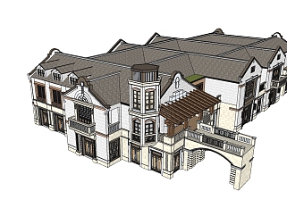 新中式建筑会所模型，sketchup模型免费下载