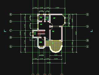 家庭小别墅平立剖面CAD施工图，小别墅建筑方案设计下载