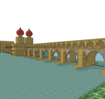 拱桥草图大师模型下载，sketchup拱桥模型分享