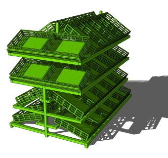 现代超市柜架草图大师模型，柜架sketchup模型
