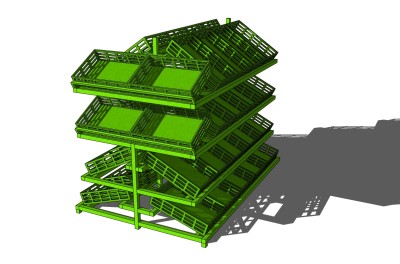 现代超市柜架草图大师模型，柜架sketchup模型