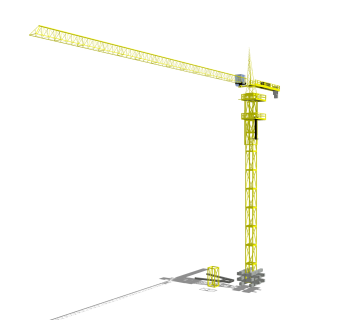 现代大型工用塔吊起重机草图大师模型，工业器材skb文件下载