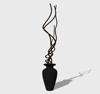  现代花瓶花卉摆件草图大师模型，花瓶摆件sketchup模型下载