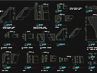 原创的各类线条素材图库CAD平面图，原创线条设计图纸下载