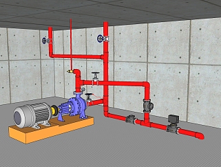 现代<em>消防泵</em>草图大师模型，<em>消防泵</em>sketchup模型下载