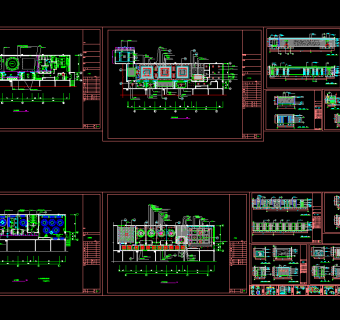 中式餐厅装修图，餐厅CAD施工图纸下载