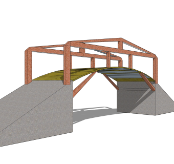 拱桥草图大师模型下载，sketchup拱桥模型分享