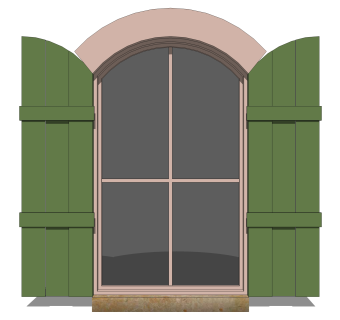 欧式窗户草图大师模型，窗户sketchup模型下载